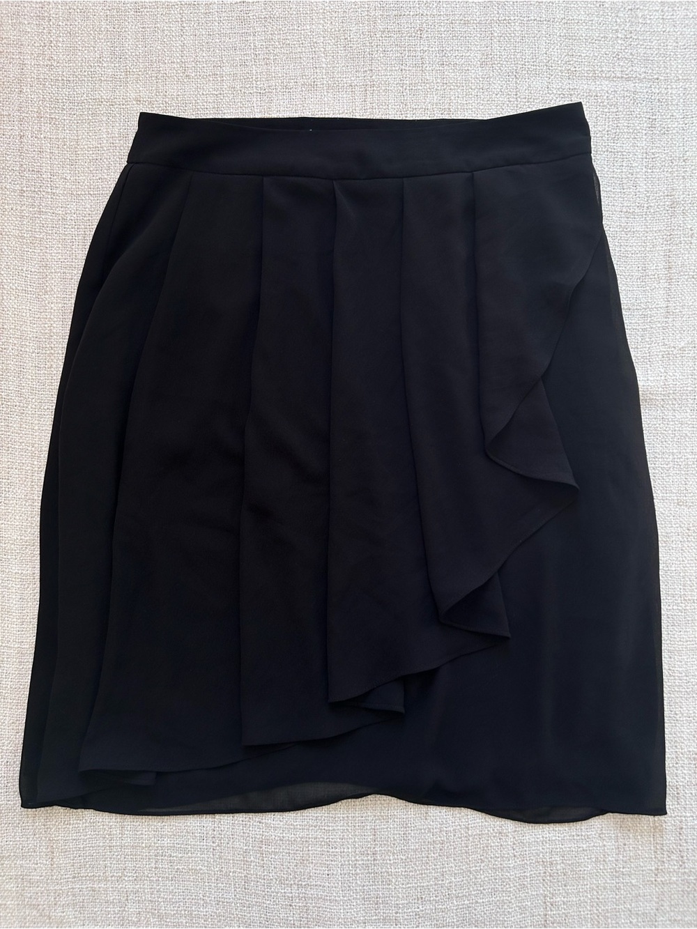 H&M Black Pleated Cascading Waterfall Ruffle Skirt